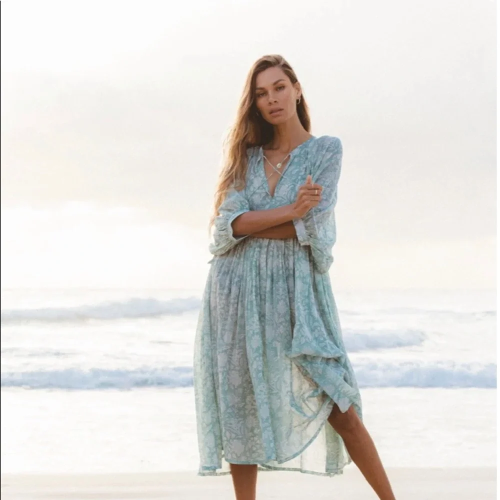 Daughters of India Kyra midi dress in jade - Picture 3 of 6